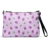 Mr. & Mrs. Panda Handtasche Wein Trauben - Violett - Geschenk, Damentasche, Weintrauben Muster, Tasche, Umhängetasche Damen, Weinreben, kleine, Clutch