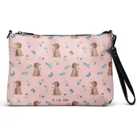 Mr. & Mrs. Panda Damenhandtasche Hund Blume - Rosa - Geschenk, Umhängetasche, Hunde, Tasche, Süß, Damen, Sprüche, Handtasche, Halsband