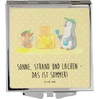 Mr. & Mrs. Panda Taschenspiegel klappbar Sommerfreude - Gelb Pastell - Geschenk, Wetter während des Jahres, Geschenke, Sommergefühle, Blühende Blumen, Sand, Gemütlichkeit