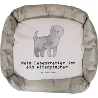 Mr. & Mrs. Panda Hundeschlafplatz Affenpincher Lebensretter - Grau Pastell - Geschenk, Dankeschön, Hund, Vatertag, Weihnachten, Muttertag, Welpen