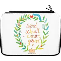 Mr. & Mrs. Panda Bleistiftetui Werde gesund - Geschenk, Genesungswünsche, Gute Besserung, Federtasche, Genesung Spruch, krank, Dekoration, Krankenhaus, Gesundheit, Etui