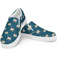 Mr. & Mrs. Panda Slipper Für Damen Eulen Liebe Größe 37 1/2 - Blau - Geschenk, Mokassins, Paar, Eule, Loafer, Damenschuhe, Freund