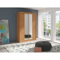 FURMEB Patryk Hojka FurMeb24 Schiebetrenschrank MULTI 2 -110x200cm Kleiderschrank mit Spiegel, 2-trig Schiebeschrank - (ERLE)