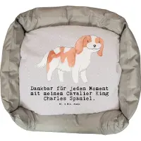 Mr. & Mrs. Panda Hundekörbchen Cavalier King Charles Spaniel Moment - Grau Pastell - Geschenk, Welpen, Ostern, Weihnachten, Geburtstag, Muttertag, Hund