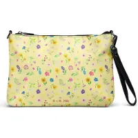 Mr. & Mrs. Panda Damenhandtasche Bunte Blumenwiese - Gelb - Geschenk, Damentasche, Damen Umhängetasche, Blumen Muster, Clutch, Tasche, Flower Power, Handtasche