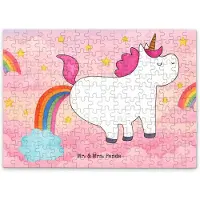 Mr. & Mrs. Panda Puzzle Einhorn Pupsen Design 192 Teile - Weiß - Geschenk, Spaß, 2000, 1500, 300, 500, Lustig, Legespiel, Pups, Unicorn, Freundin, Regenbogen