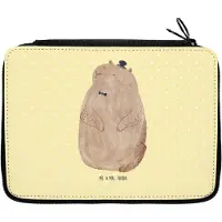 Mr. & Mrs. Panda Federmäppchen Murmeltier - Gelb Pastell - Geschenk, Freundlichkeit, Anstand, Schlampermäppchen, Respekt, Etui, Knigge, Fröhlichkeit, Federtasche