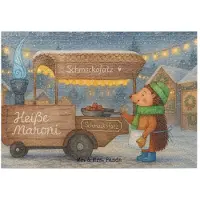 Mr. & Mrs. Panda Puzzle Igel Maronen Design 1500 Teile - Weiß - Geschenk, 2000, Weihnachten, 1000, Geduldspiel, Weihnachtsmarkt, 300, 500, Duft, Kastanien