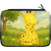 Mr. & Mrs. Panda Mäppchen Giraffe Zufrieden Design - Weiß - Geschenk, Abenteuer, Schulmäppchen, Etui, Glück, Schlamper, Afrika, Federtasche, Bleistiftetui