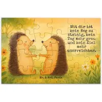 Mr. & Mrs. Panda Puzzle Igel Liebe Design 24 Teile - Weiß - Geschenk, Freundin, 300, 1500, 500, 1000, Puzzlespiel, Hochzeitstag, Verheiratet, Partner