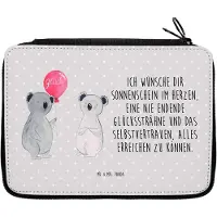 Mr. & Mrs. Panda Schlampermäppchen Koala Luftballon - Grau Pastell - Geschenk, Party, Geburtstag, Federmäppchen, Etui, für Stifte, Federtasche, Schulmäppchen