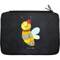Mr. & Mrs. Panda Etui Biene Blume - Kreidetafel - Geschenk, Federmäppchen, Federmappe, Bleistiftetui, Federtasche, Mäppchen