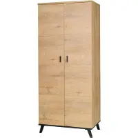 Furniture24 Kleiderschrank John 01 Schrank 2 Türiger Wohnzimmerschrank mit 1 Einlegeboden und 1 Kleiderstange