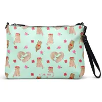 Mr. & Mrs. Panda Damenhandtasche Otter Herz - Türkis - Geschenk, Tasche, Schultertasche, Liebe, Hochzeitstag, Love You, Kleine Handtasche, Große, Crossbody Bag