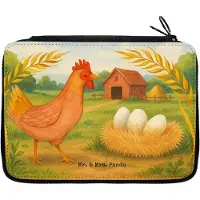 Mr. & Mrs. Panda Federmappe Huhn Stolz Design - Weiß - Geschenk, Hof, Eier, Federmäppchen, Motivation, Schulmäppchen, Etui für Stifte, Bauernhof, Bleistiftetui, Geburt