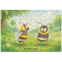 Mr. & Mrs. Panda Puzzle Bienen Paar Design 96 Teile - Weiß - Geschenk, 2000, Schildkröten, für Freundin, Hochzeitstag, Freund, 300, 500, 1500, Frauen, Legespiel