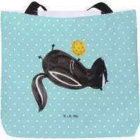 Mr. & Mrs. Panda Tote Bag Stinktier Ball - Türkis Pastell - Geschenk, Unitasche, Stinker, Raubtier, Schultasche, Reisetasche, Weisheit, Tasche, Tragetasche, Skunk