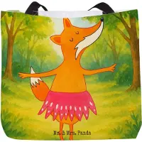 Mr. & Mrs. Panda Tote Bag Fuchs Ballerina Design - Weiß - Geschenk, Schultasche, Stoffbeutel, Einkaufstasche, Ballett, Tasche, Laptoptasche, Geburtstag