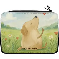 Mr. & Mrs. Panda Federmappe Hund Liebe Design - Weiß - Geschenk, Sprüche, Mäppchen, Schlampermäppchen, Bleistiftetui, Etui, Herz, Hunde, Federmäppchen, Federtasche