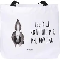 Mr. & Mrs. Panda Einkaufstasche Stinktier Angriff - Weiß - Geschenk, Skunk, Stoffbeutel, wütend, Tragetasche, Laptoptasche, Raubtier, Tote Bag, Stinker, Wildtier