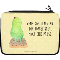 Mr. & Mrs. Panda Schlampermäppchen Schildkröte Pause - Gelb Pastell - Geschenk, Federmäppchen, Entschleunigen, Panzer, Entspannen, Etui, Mäppchen, Achtsam, Bleistiftetui