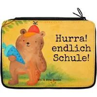 Mr. & Mrs. Panda Schlamper Bär Schultüte Design - Weiß - Geschenk, Etui, Grundschule, Schlampermäppchen, Erster Schultag, Schulmäppchen, Schulbeginn, Teddy, Schulanfang