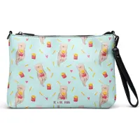 Mr. & Mrs. Panda Damentasche Otter Pommes - Türkis - Geschenk, Muster, Schultertasche, Handtasche Damen, Umhängetasche, Crossbody Bag, Schultergurt-Tasche