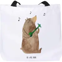 Mr. & Mrs. Panda Schultasche Bär Lied - Weiß - Geschenk, Tote Bag, Einkaufstasche, Laptoptasche, Teddy, Valentinstag, Spruch, Strandtasche, Herz, Frau, Tasche
