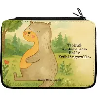 Mr. & Mrs. Panda Federmäppchen Otter Bauch Design - Weiß - Geschenk, Essen. Foodlover, Federmappe, Schreibmappe, Mäppchen, Sportmuffel, dick, Schüleretui, Bleistiftetui