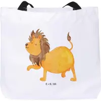 Mr. & Mrs. Panda Tote Bag Sternzeichen Löwe - Weiß - Geschenk, Strandtasche, Geburtstag August, Einkaufstasche, Tasche, König Der Tiere, Reisetasche, Laptoptasche, Juli