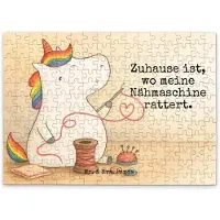 Mr. & Mrs. Panda Puzzle Einhorn Näherin Design 192 Teile - Weiß - Geschenk, Geduldspiel, Unicorn, Puzzlespiel, 1000, Basteln, Stricken, Häkeln, 2000, 500, Freundin