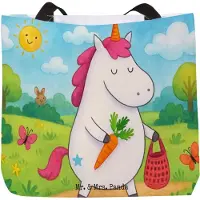 Mr. & Mrs. Panda Reisetasche Einhorn Vegan Design - Weiß - Geschenk, Gesund essen, Strandtasche, Tote Bag, Laptoptasche, Unicorn, Veganismus, Leben, Schultasche, Veganer