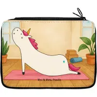 Mr. & Mrs. Panda Federmäppchen Einhorn Yoga Design - Weiß - Geschenk, Unicorn, Etui, Bleistiftetui, für Stifte, Schlampermäppchen, Sport, Einhörner, Süß, Federtasche