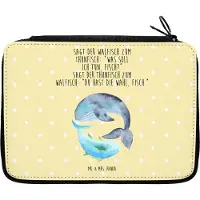 Mr. & Mrs. Panda Mäppchen Walfisch Thunfisch - Gelb Pastell - Geschenk, Spruch Lustig, Wal, Federmappe, Witz, Flachwitz, Tunfisch, Lustige Sprüche, Schlampermäppchen