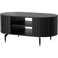 Furniture24 Couchtisch Zante Za6 Wohnzimmertisch Kaffetisch 100 X 49 X 56 Cm Schwarz