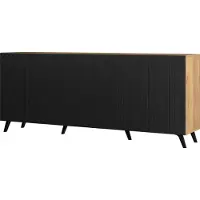 Furniture24 Kommode Diverse DV1 Sideboard 200x82x42 cm Gefräste Front 4 Türen Craft Eiche/Schwar/Muster 5