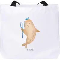 Mr. & Mrs. Panda Einkaufstasche Sternzeichen Wassermann - Weiß - Geschenk, Nix, Reisetasche, Tote Bag, Meer, Tasche, Meermann, Geburtstag Januar, Tragetasche, Schultasche