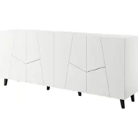 Furniture24 Sideboard Etna 200X82X42 Cm 4 Türiger Kommode Wohnzimmerschrank Weiß
