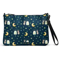 Mr. & Mrs. Panda Damentasche Maus Sterne - Blau - Geschenk, Clutch, Schwangerschaft, Umhängetasche Damen, Schultertasche, Lustige Sprüche, Handtasche, Taufe, Geburt