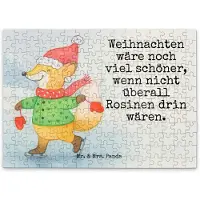 Mr. & Mrs. Panda Puzzle Fuchs Schlittschuhe Design 192 Teile - Weiß - Geschenk, Puzzlespiel, Weihnachtsmann, Heiligabend, Wintermotiv, 1500, Tannenbaum, 500, 1000, 2000