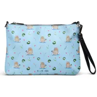 Mr. & Mrs. Panda Damentasche Otter Stein - Blau - Geschenk, Clutch, Seeotter, Handtasche, Munter, Grüßen, See, Tasche, Damen, Pflanzen, Umhängetasche, Kleine