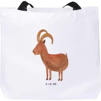 Mr. & Mrs. Panda Beutel Sternzeichen Steinbock - Weiß - Geschenk, Geburtstag Dezember, Ziege, Schultasche, Reisetasche, Strandtasche, Bock, Laptoptasche, Steinböcke