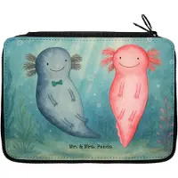 Mr. & Mrs. Panda Mäppchen Axolotl Liebe Design - Weiß - Geschenk, für Freundin, Bleistiftetui, Mitbringsel, Hochzeitstag, Frauen, Federtasche, Schlampermäppchen, Freund