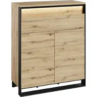 Furniture24 Kommode Quant QG-02 Schrank 92x113x40 cm 2 Türen 2 Schubladen Loft Still Artisan Eiche