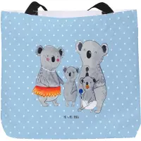 Mr. & Mrs. Panda Tote Bag Koala Familie - Blau Pastell - Geschenk, Bruder, Kinder, Koalas, Schultasche, Family, Einkaufstasche, Strandtasche, Tragetasche, Laptoptasche