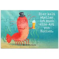 Mr. & Mrs. Panda Puzzle Hummer Weizen Design 24 Teile - Weiß - Geschenk, Kneipe, 1500, Gasthaus, Kochen, 500, 2000, Wirtschaft, 1000, Garnele, Meer, 300, Bier