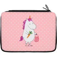 Mr. & Mrs. Panda Bleistiftetui Einhorn Gemüse - Rot Pastell - Geschenk, Einhörner, Federtasche, Unicorn, Wochenmarkt, Mäppchen, Schulmäppchen, Biomarkt, Schreibmappe