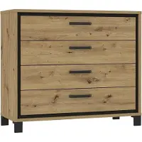Furniture24 Kommode TRONDHEIM TDHK211 Artisan Eiche Schubladenkommode Schlafzimmer 4 Schübkasten