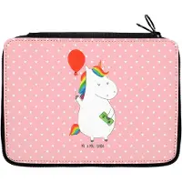 Mr. & Mrs. Panda Federmäppchen Einhorn Luftballon - Rot Pastell - Geschenk, Einhörner, Freundin, Schlampermäppchen, Mäppchen, Etui, Schlamper, Geld, Federmappe, Unicorn