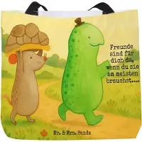 Mr. & Mrs. Panda Beutel Schildkröte Maus Design - Weiß - Geschenk, Reisetasche, Freunde, Strandtasche, Freundinnen, Laptoptasche, Tasche, Schultasche, Tote Bag